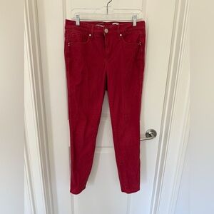 Seven7 Stylish Red Women's Jeans with Stretch Size 8